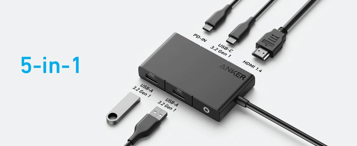 Anker 332 USB-C hub, 5v1