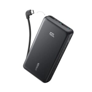 Anker Zolo Powerbank 20000 mAh, 22,5W z vgrajenim USB-C kablom, črn